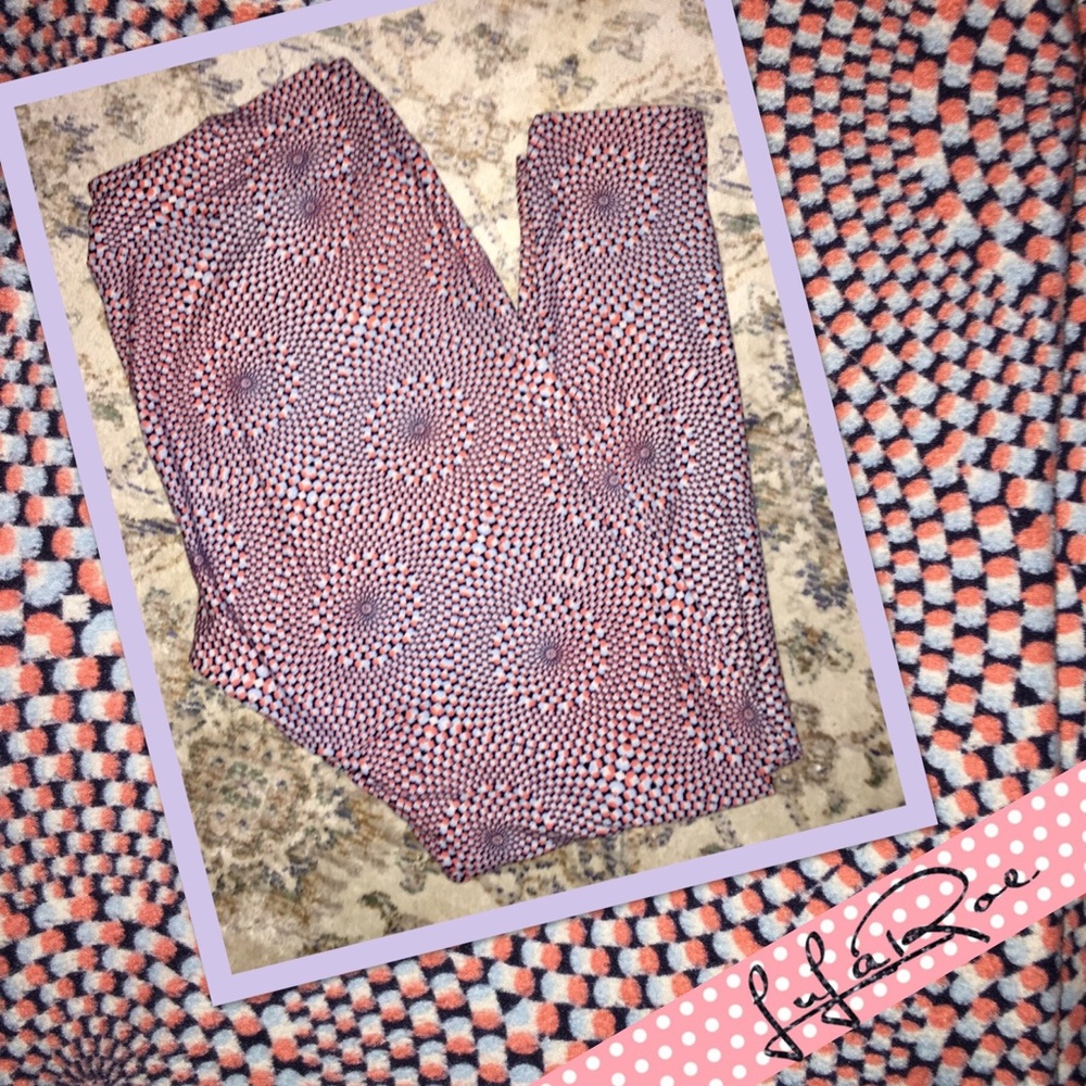 TC LuLaRoe leggings fun kaleidoscope EUC retro